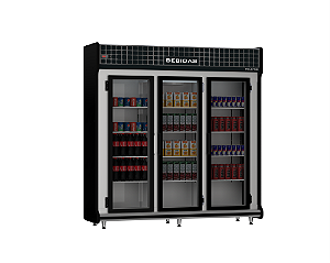 Expositor Conveniência Classic Bebidas 2,00mt 3 Portas 1333 Lts Preto 2153 - Polofrio