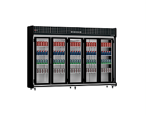 Expositor Conveniência Classic Bebidas 3,00mts 5 Portas 2023 Lts Preto 2157 Polofrio