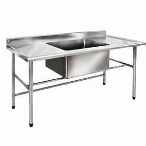 Mesa 95x70x9 com Cuba 80x60x50cm C/Tampo Inox 304 1,00mm Codigo 620042 - Cimapi