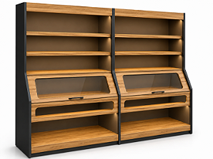 Armario Expositor de Paes 1850x600x1950 Servilha+Preto TX Ref 3856 - Tiger