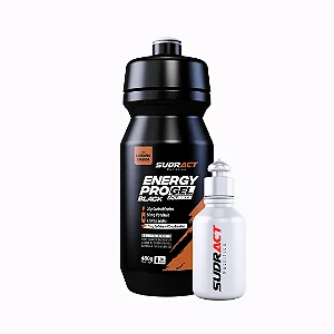 KIT ENERGY PRO GEL SQUEEZE BLACK 480G + SQUEEZE 100ML SABOR SALTED CARAMELO SUDRACT NUTRITION