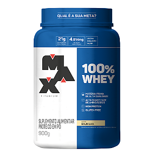 100% WHEY POTE 900G BAUNILHA MAX TITANIUM