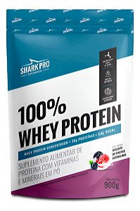 100% WHEY PROTEIN POUCH 900G - IOGURT C/ FRUTAS VERME SHARK PRO