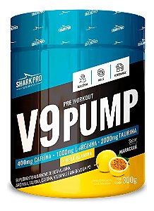 V9 PUMP - PRE TREINO 300G - MARACUJA SHARK PRO