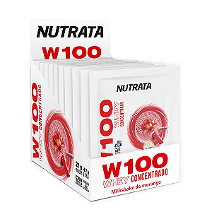 PROTEINA NUTRATA W100 WHEY MORANGO SACHE 30 G