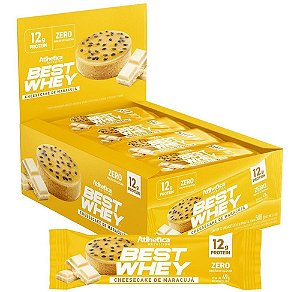 BEST WHEY BAR 12G PROTEIN (12 UNID. DE 49 G) CHEESECAKE DE MARACUJA ATLHETICA