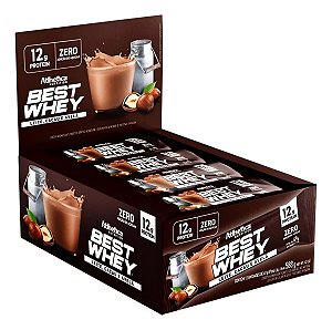 BEST WHEY BAR 12G PROTEIN (12 UNID. DE 49 G) LEITE, CACAU & AVELA  ATLHETICA