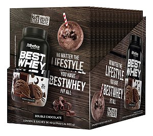 BEST WHEY (DISPLAY C/15 SACHETS DE 40g) DOUBLE CHOCOLATE  ATLHETICA NUTRITION