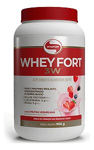 WHEY FORT 3W POTE 900G FRUTAS VERMELHAS VITAFOR