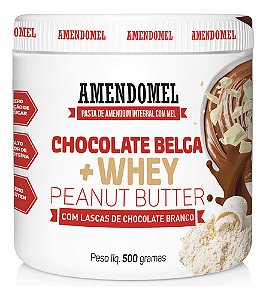 PASTA AMENDOMEL CHOC BELGA + WHEY 500G AMENDOMEL