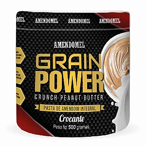 PASTA DE AMENDOIM INT CROCANTE 500G GRAIN POWER  AMENDOMEL