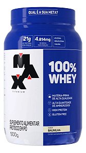 100% WHEY POTE 900G BAUNILHA MAX TITANIUM