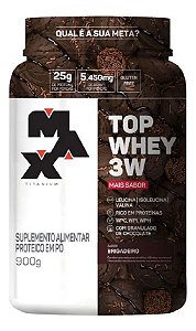 TOP WHEY 3W + SABOR POTE 900 GR BRIGADEIRO MAX TITANIUM