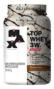 TOP WHEY 3W + SABOR POTE 900 GR COOKIES MAX TITANIUM