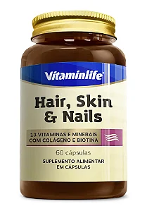 HAIR, SKIN E NAILS C/ COLAGENO E BIOTINA (60 CAPS) VITAMINLIFE