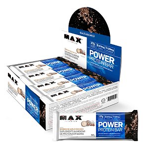 POWER PROTEIN BAR BOMBOM DE AVELÃ COM COCO 8UN DE 90G MAX TITANIUM