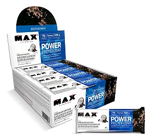 POWER PROTEIN BAR CHOCOLATE COM COCO 12UN DE 41G MAX TITANIUM