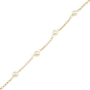 Pulseira Perola elo Portuguesa 1,0g 18cm