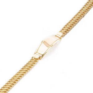 Pulseira Chapinha Elo Lacraia 2,3g 13cm