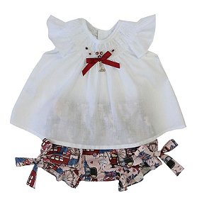 Bata Com Culote Menina Londres Roana - Estampado Vinho