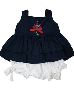Conjunto Bata Com Culote ou Short Menina Roana - Marinho