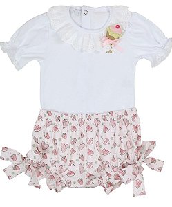 Body Com Culote Menina Cupcake Roana - Rosa