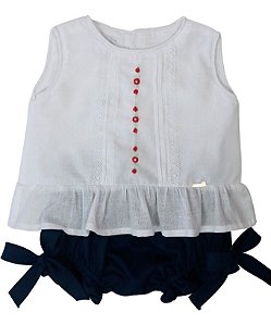 Conjunto Bata Com Culote ou Short Menina Roana Marinho