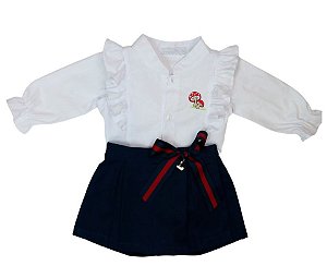 Conjunto Menina Infantil Marinho com Saia Gucci Roana Roana