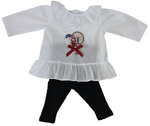 Bata Com Legging Menina Roana Londres - Vinho