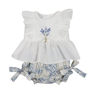 Conjunto Bata Com Culote ou Short Menina Toile Du Jour Roana Azul