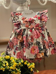 Pimpão Menina Bordado De Flores Roana Marfim