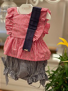 Conjunto Bata com Culote ou Short Xadrez