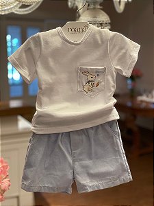 Conjunto Masculino Coelhinho Fofuxo - Azul