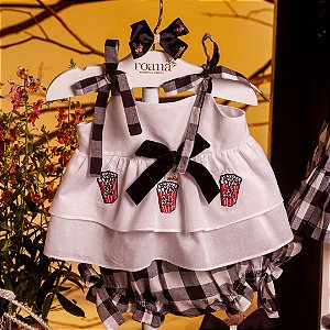 Conjunto com Culote ou Short Pipocando Alegria