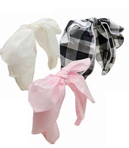 Tiara Infantil Babado Laço Tecido Roana