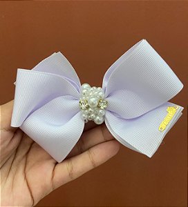 Laço Infantil Grande Pérolas Strass Roana