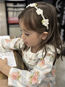 Conjunto Infantil Manga Longa com Legging Floral Romantic Roana