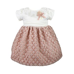Vestido Infantil Gripuir Gola Rendada Roana