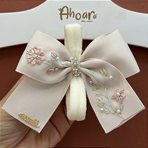 Faixa Infantil de Meia de Seda Grande Ramos de Flores Ana Sofia Roana