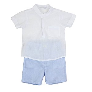 Conjunto Masculino Camisa e Short Azul