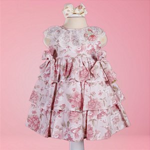 Vestido Infantil Leveza Rosa Roana