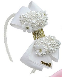 Tiara Infantil Bordada de Pérolas Meu Luxo Roana