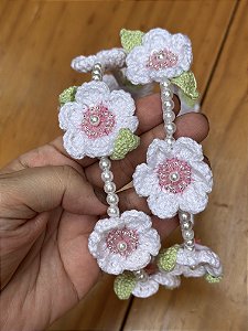 Tiara Infantil Flores Meu Doce Crochê Roana