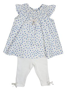 Bata com Legging Menina Bolinhas Roana
