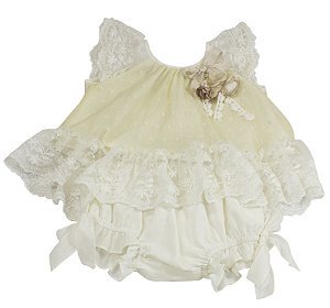 Conjunto Bata com Culote Rendas Delicadas