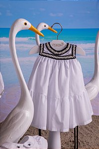 Vestido Infantil Navy dos Sonhos Branco Roana