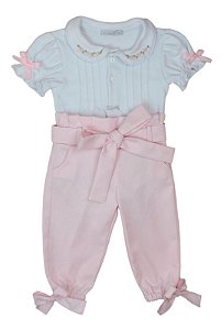 Conjunto Menina Flor - Rosa
