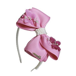 Tiara Infantil Bordados e Borboleta 3D Roana
