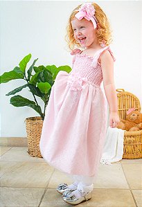 Vestido Infantil Ballerina Rosa Roana