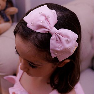 Tiara Infantil De Tecido Bordada à Mão Encanto Delicado Roana